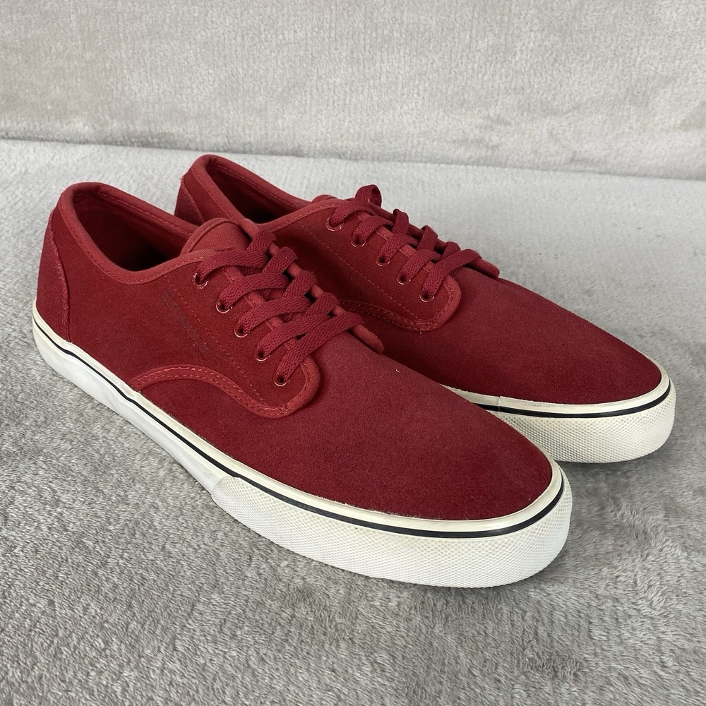 Emerica Wino Mens Sneakers Shoes Size 11 Red White Suede Skate Low NEW